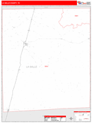 La Salle County, TX Digital Map Red Line Style